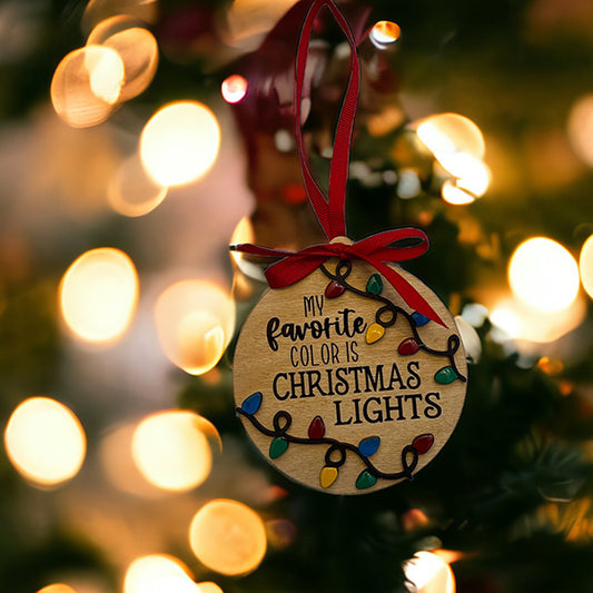 Christmas ornament with colored Christmas lights