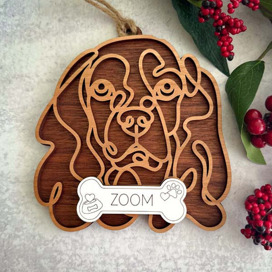 Cocker Spaniel Line Art Ornament or Car Charm