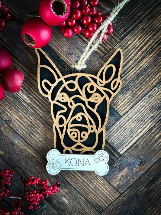 Dobermann - Cropped Ears Line Art Ornament or Car Charm (Copy)