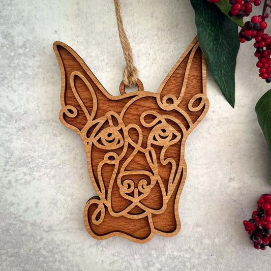 Dobermann Line Art Ornament or Car Charm