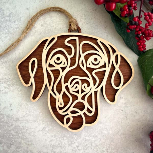 German Shorthaired Pointer Line Art Ornament or Car Charm