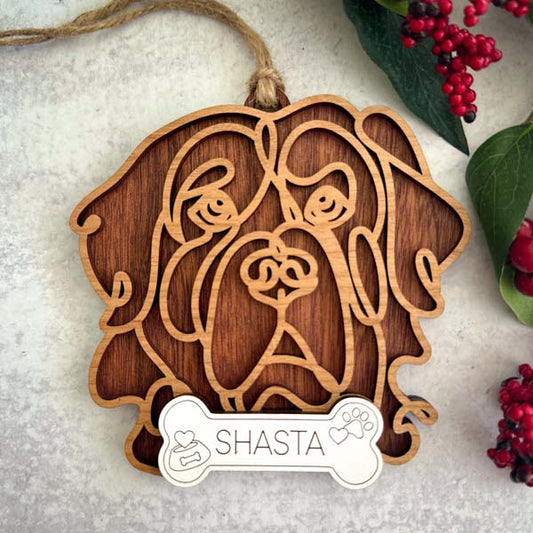 St. Bernard Line Art Ornament or Car Charm